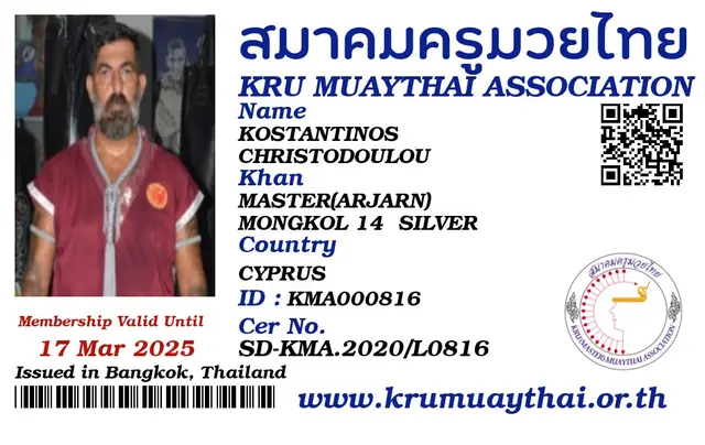 KOSTANTINOS CHRISTODOULOU KMA card