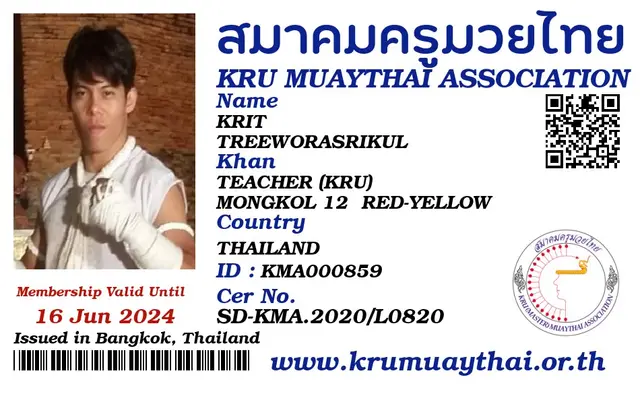 KRIT TREEWORASRIKUL KMA card