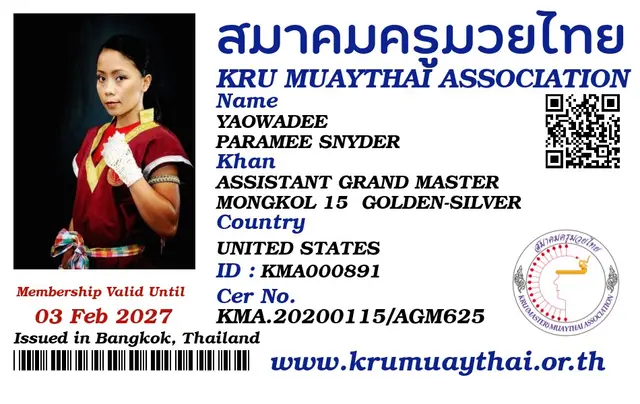 YAOWADEE PARAMEE SNYDER KMA card