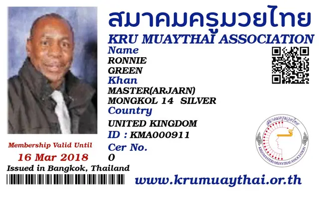 RONNIE GREEN KMA card