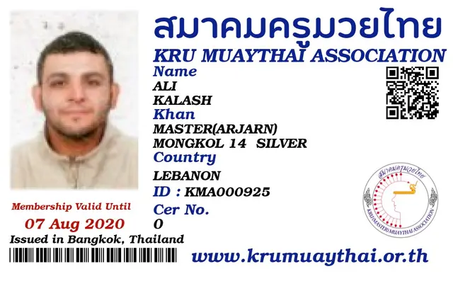 ALI KALASH KMA card