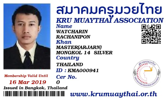 WATCHARIN RACHANIPON KMA card