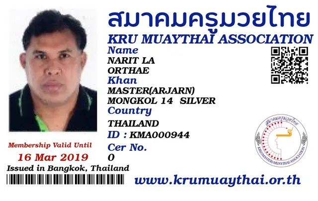 NARIT LA ORTHAE KMA card