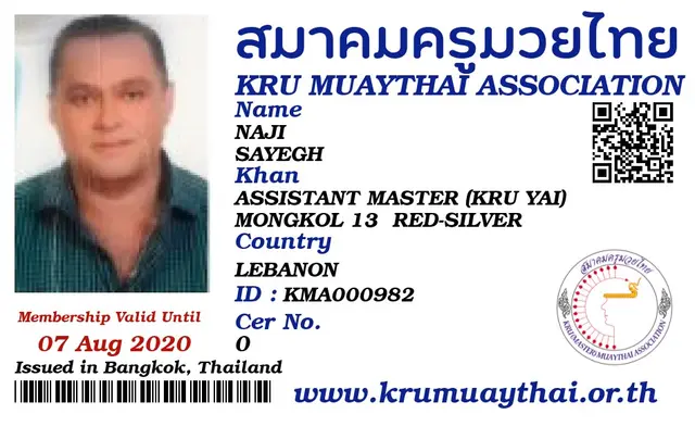 NAJI SAYEGH KMA card