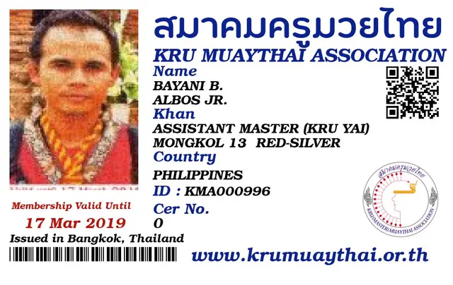 BAYANI B. ALBOS JR. KMA card