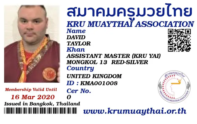 DAVID TAYLOR KMA card