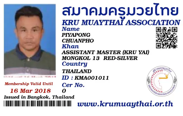 PIYAPONG CHUANPHO KMA card