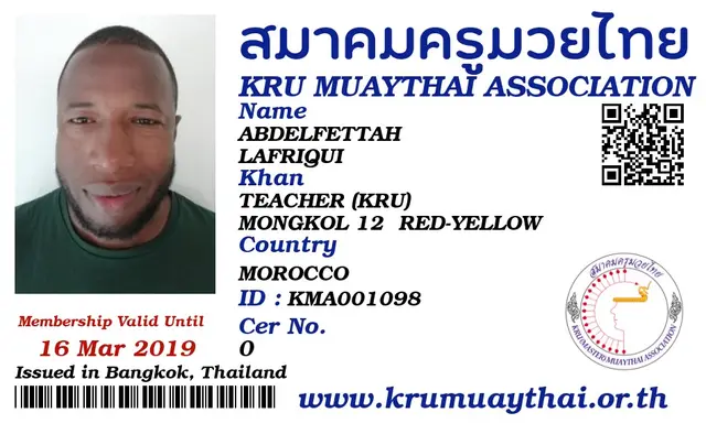 ABDELFETTAH LAFRIQUI KMA card