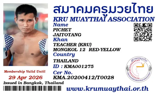PICHET JAITOTANG KMA card