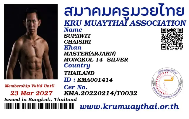 SUPAWIT CHAISIRI KMA card