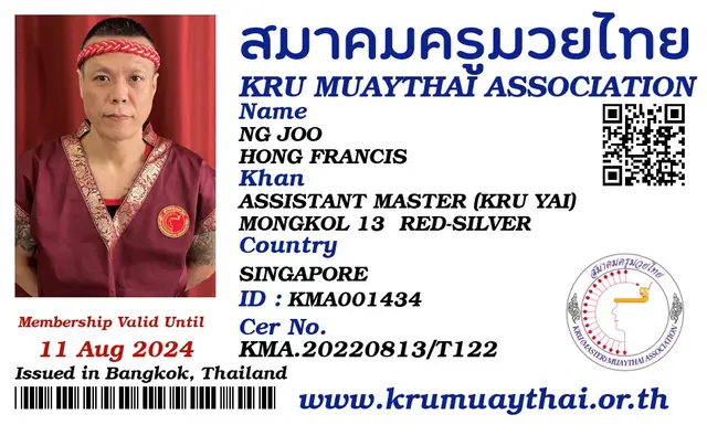 NG JOO HONG FRANCIS KMA card