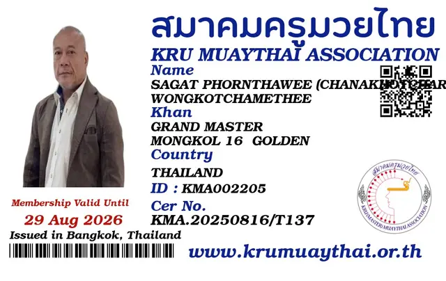 Sagat Phornthawee (Chanakhotcharoj) Wongkotchamethee KMA card